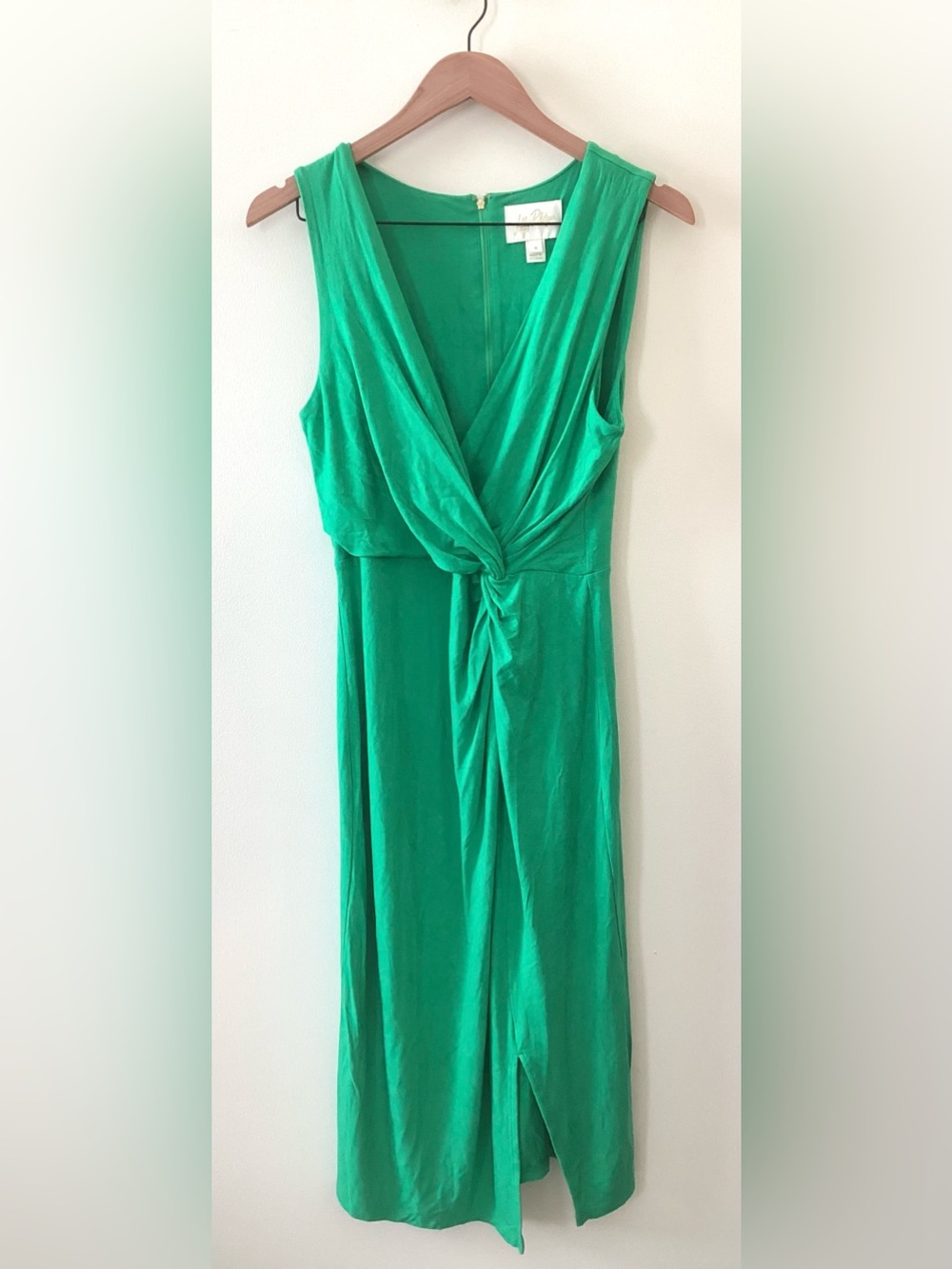 Lilly Pulitzer Odella V-Neck Twist Midi Dress - Brazilian Green Size 8
